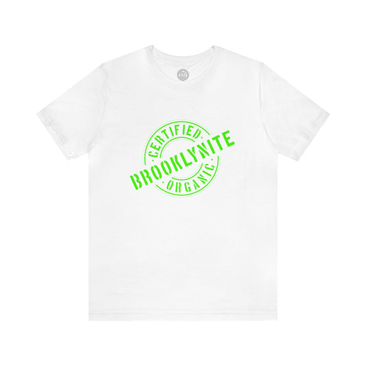 Unisex "Certified Organic Brooklynite"Jersey Short Sleeve Tee - White